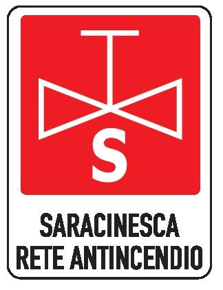Cartello in All. 245x325 mm SARACINESCA RETE ANTINCENDIO
