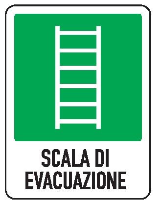 Cartello in All. 245x325 mm SCALA DI EVACUAZIONE