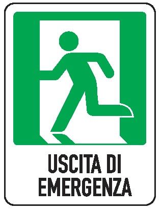 Cartello in All. 245x325 mm USCITA DI EMERGENZA A SX