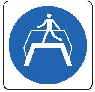 Cartello in All. 270x270 mm È OBBLIGATORIOUSARE IL PONTE PEDONALE
