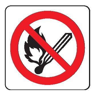 Cartello in All. 270x270 mm VIETATO FUMARE O USARE FIAMME LIBERE