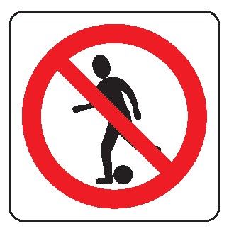 Cartello in All. 270x270 mm VIETATO GIOCARE A PALLONE