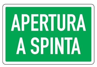 Cartello in All. 300x200 mm APERTURA A SPINTA