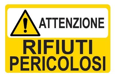 Cartello in All. 300x200 mm ATTENZIONE RIFIUTI PERICOLOSI