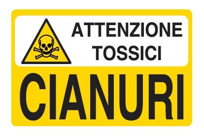Cartello in All. 300x200 mm ATTENZIONETOSSICI CIANURI