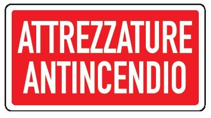 Cartello in All. 300x200 mm ATTREZZATURE ANTINCENDIO (FONDO ROSSO SCRITTA BIANCA)