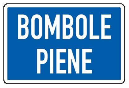 Cartello in All. 300x200 mm BOMBOLE PIENE