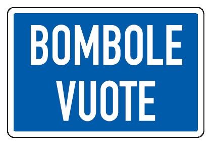 Cartello in All. 300x200 mm BOMBOLE VUOTE