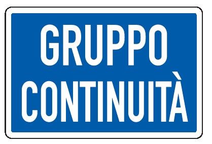 Cartello in All. 300x200 mm GRUPPO CONTINUITÀ
