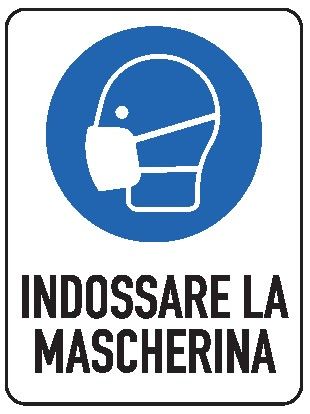 Cartello in All. 300x200 mm INDOSSARE LA MASCHERINA