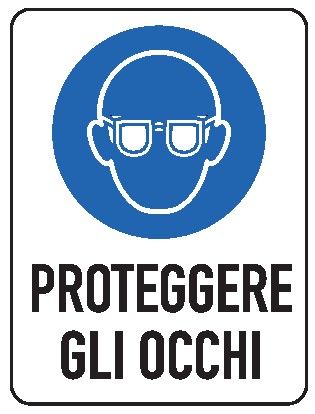 Cartello in All. 300x200 mm PROTEGGERE GLI OCCHI