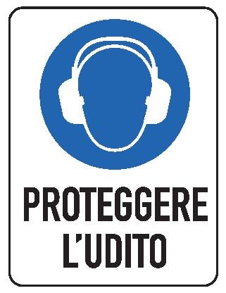 Cartello in All. 300x200 mm PROTEGGERE L'UDITO