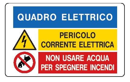 Cartello in All. 300x200 mm QUADRO ELETTRICO CORRENTE ELETTRICA