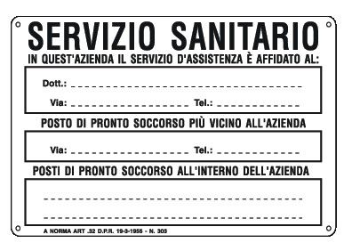 Cartello in All. 300x200 mm SERVIZIO DI LAVORO