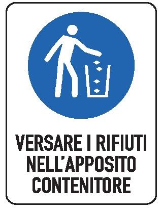 Cartello in All. 300x200 mm VERSARE I RIFIUTI NELL'APPOSITO CONTENITORE