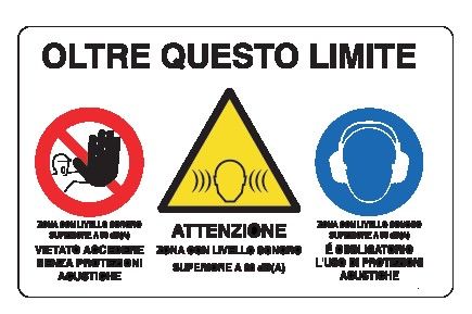 Cartello in All. 330x330 mm OLTRE QUESTO LIMITE