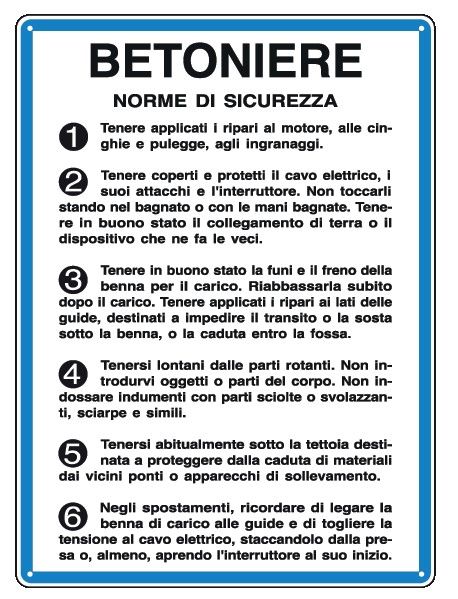 Cartello in All. 330x470 mm BETONIERE