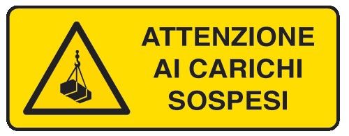 Cartello in All. 330x500 mm ATTENZIONE AI CARICHI SOSPESI