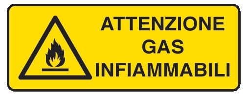 Cartello in All. 330x500 mm ATTENZIONE GAS INFIAMMABILI