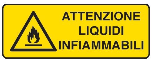 Cartello in All. 330x500 mm ATTENZIONE LIQUIDI INFIAMMABILI