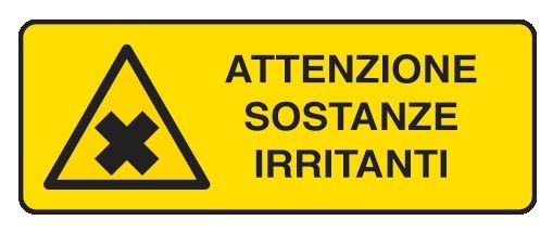 Cartello in All. 330x500 mm ATTENZIONE SOSTANZE IRRITANTI