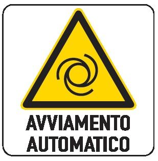 Cartello in All. 330x500 mm AVVIAMENTO AUTOMATICO