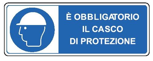 Cartello in All. 330x500 mm È OBBLIGATORIO IL CASCO DI PROTEZIONE