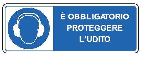 Cartello in All. 330x500 mm È OBBLIGATORIO PROTEGGERE L'UDITO