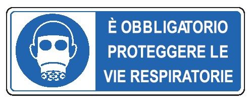 Cartello in All. 330x500 mm È OBBLIGATORIO PROTEGGERE LE VIE RESPIRATORIE