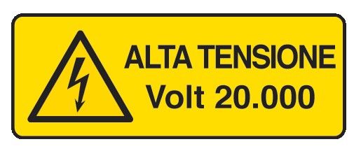 Cartello in All. 350x125 mm ALTA TENSIONE VOLT 20.000
