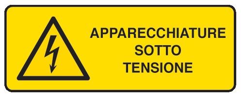 Cartello in All. 350x125 mm APPARECCHIATURE SOTTO TENSIONE