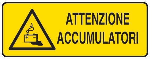 Cartello in All. 350x125 mm ATTENZIONE ACCUMULATORI
