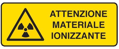 Cartello in All. 350x125 mm ATTENZIONE MATERIALE IONIZZANTE