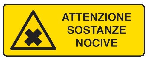 Cartello in All. 350x125 mm ATTENZIONE SOSTANZE NOCIVE