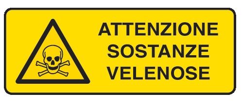 Cartello in All. 350x125 mm ATTENZIONE SOSTANZE VELENOSE
