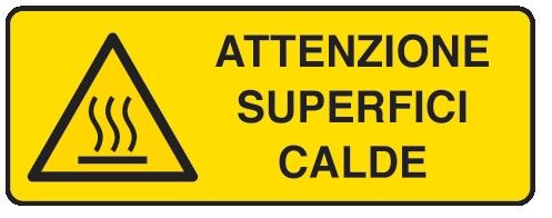 Cartello in All. 350x125 mm ATTENZIONE SUPERFICI CALDE