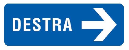 Cartello in All. 350x125 mm DESTRA CON FRECCIA
