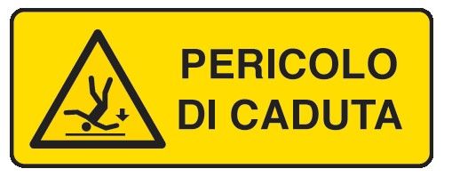Cartello in All. 350x125 mm PERICOLO DI CADUTA