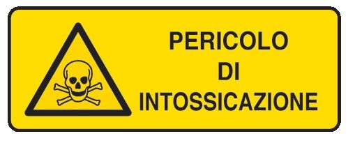 Cartello in All. 350x125 mm PERICOLO DI INTOSSICAZIONE