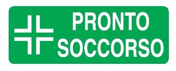 Cartello in All. 350x125 mm PRONTO SOCCORSO (FONDO VERDE)