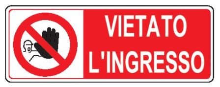 Cartello in All. 350x125 mm VIETATO L'INGRESSO