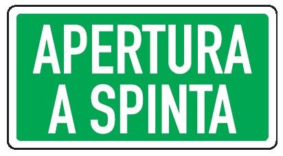 Cartello in All. 375x175 mm APERTURA A SPINTA (FONDO VERDE SCRITTA BIANCA)