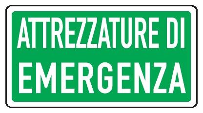 Cartello in All. 375x175 mm ATTREZZATURE DI EMERGENZA (FONDO VERDE SCRITTA BIANCA)