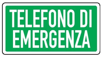 Cartello in All. 375x175 mm TELEFONO DI EMERGENZA (FONDO VERDE SCRITTA BIANCA)