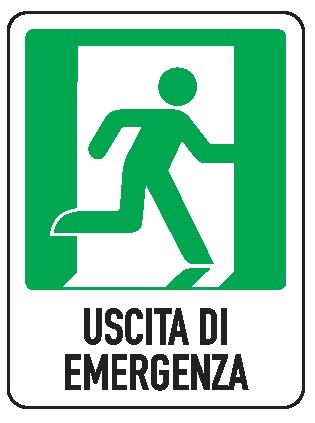 Cartello in All. 400x500 mm USCITA DI EMERGENZA A DX