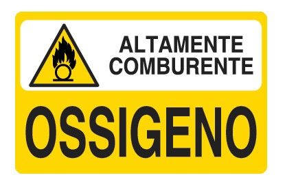 Cartello in All. 500x330 mm ALTAMENTE COMBURENTE OSSIGENO