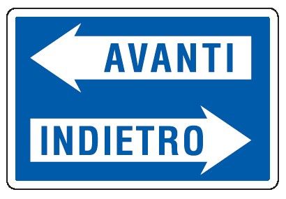 Cartello in All. 500x330 mm AVANTI INDIETRO