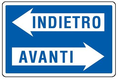 Cartello in All. 500x330 mm INDIETRO AVANTI