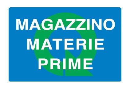 Cartello in All. 500x330 mm MAGAZZINO MATERIE PRIME