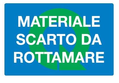 Cartello in All. 500x330 mm MATERIALE SCRITTO DA ROTTAMARE